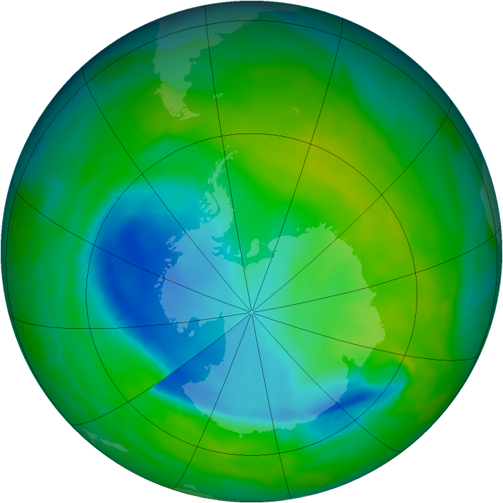 Antarctic ozone map for 17 November 2013